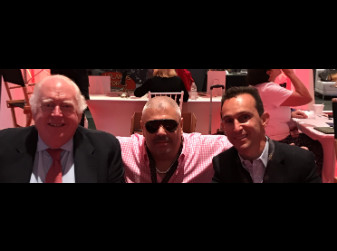 Jonathan Stettin with legendary announcer Tom Durkin and great rider Ramon Dominguez